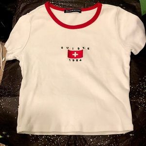 Brandy Melville embroidered crop top